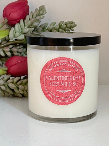12 oz Clear Glass Jar Candle -  Valentine’s Day Fort Mill, SC