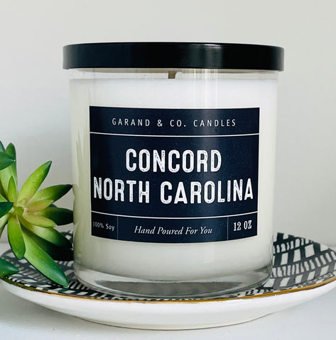 12 oz Clear Glass Jar Candle - Concord, North Carolina
