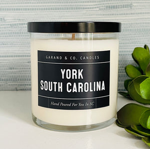 12 oz Clear Glass Jar Candle - York, South Carolina