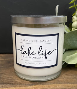 12 oz Clear Glass Jar Candle - Lake Life Lake Norman