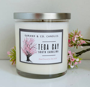 12 oz Clear Glass Jar Candle -  Tega Cay Spring Peach Tree