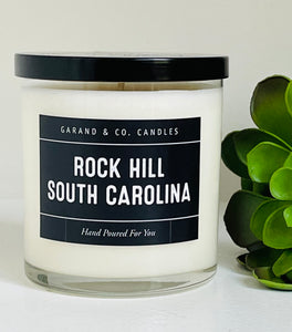 12 oz Clear Glass Jar Candle - Rock Hill, South Carolina
