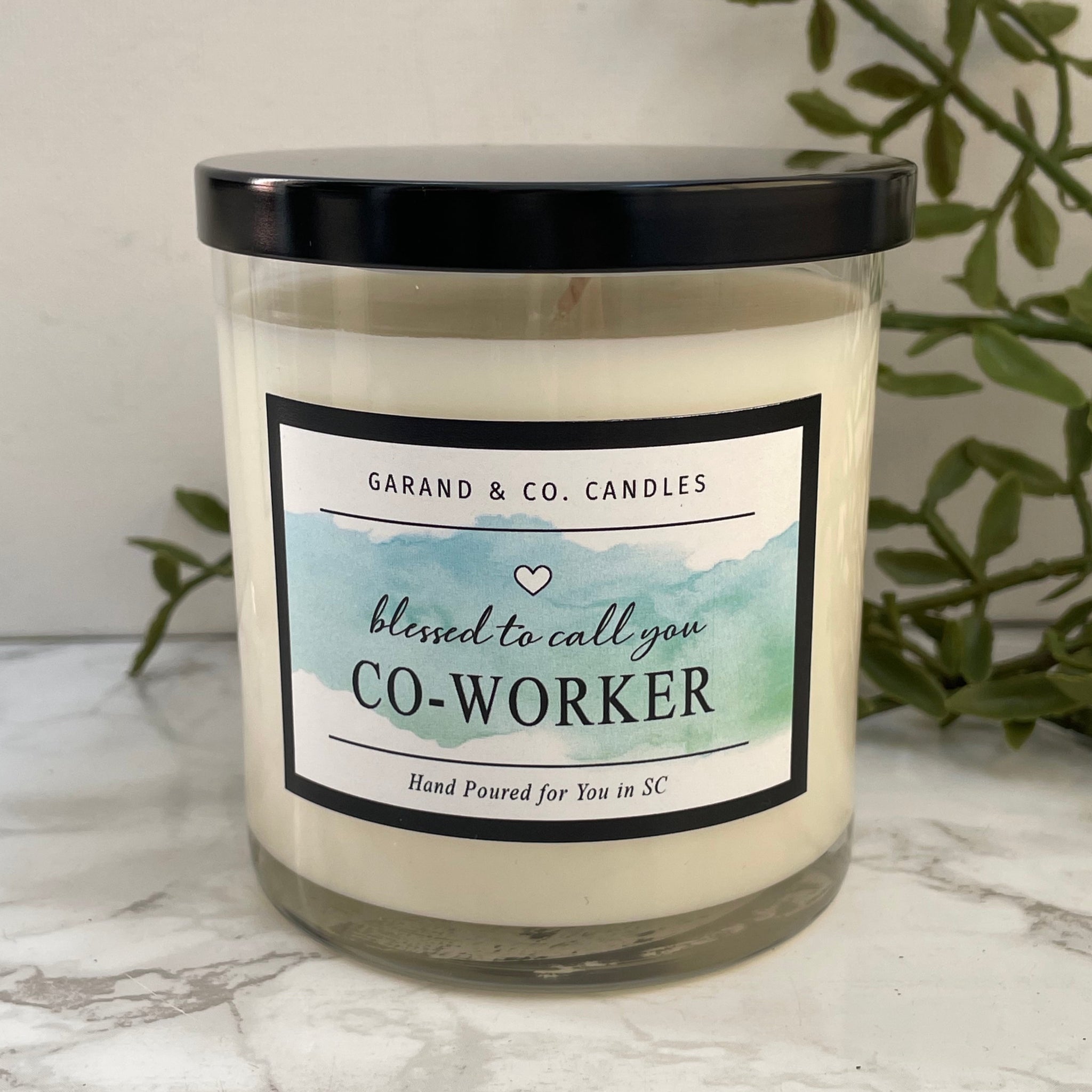 12 oz Clear Glass Jar Candle -  Blessed to Call You My Co-Worker