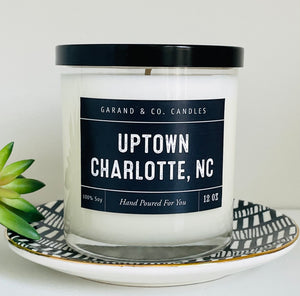 12 oz Clear Glass Jar Candle - Uptown Charlotte, NC