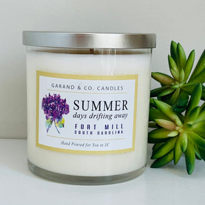 12 oz Clear Glass Jar Candle - Fort Mill Summer Days Drifting Away