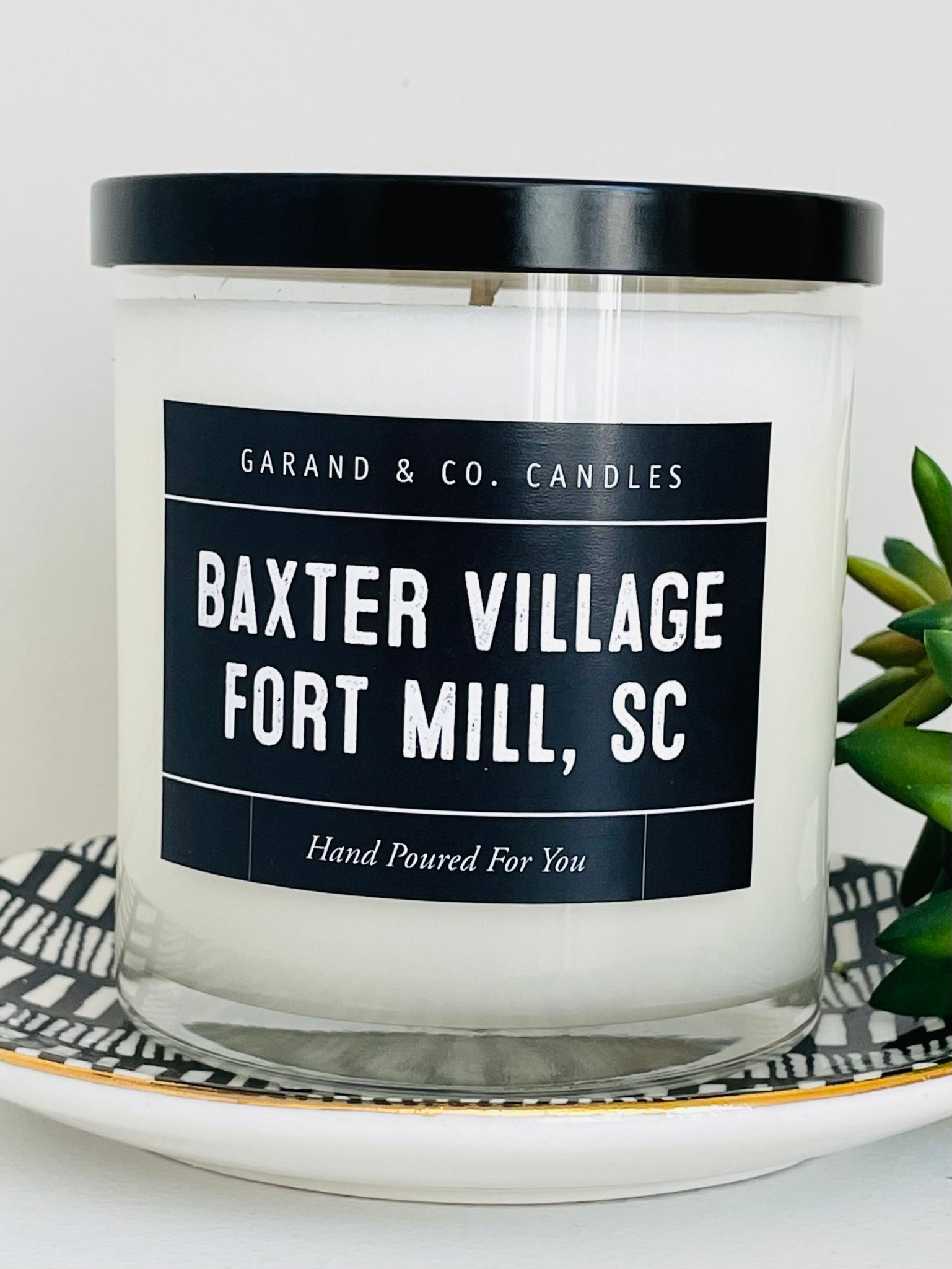12 oz Clear Glass Jar Candle - Baxter Village Fort Mill SC