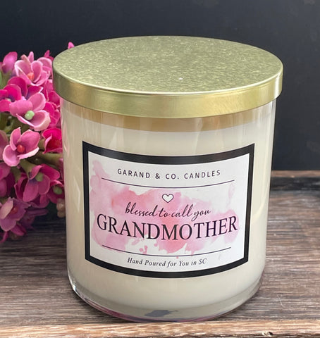 12 oz Clear Glass Jar Candle - Blessed to Call You Grandmother