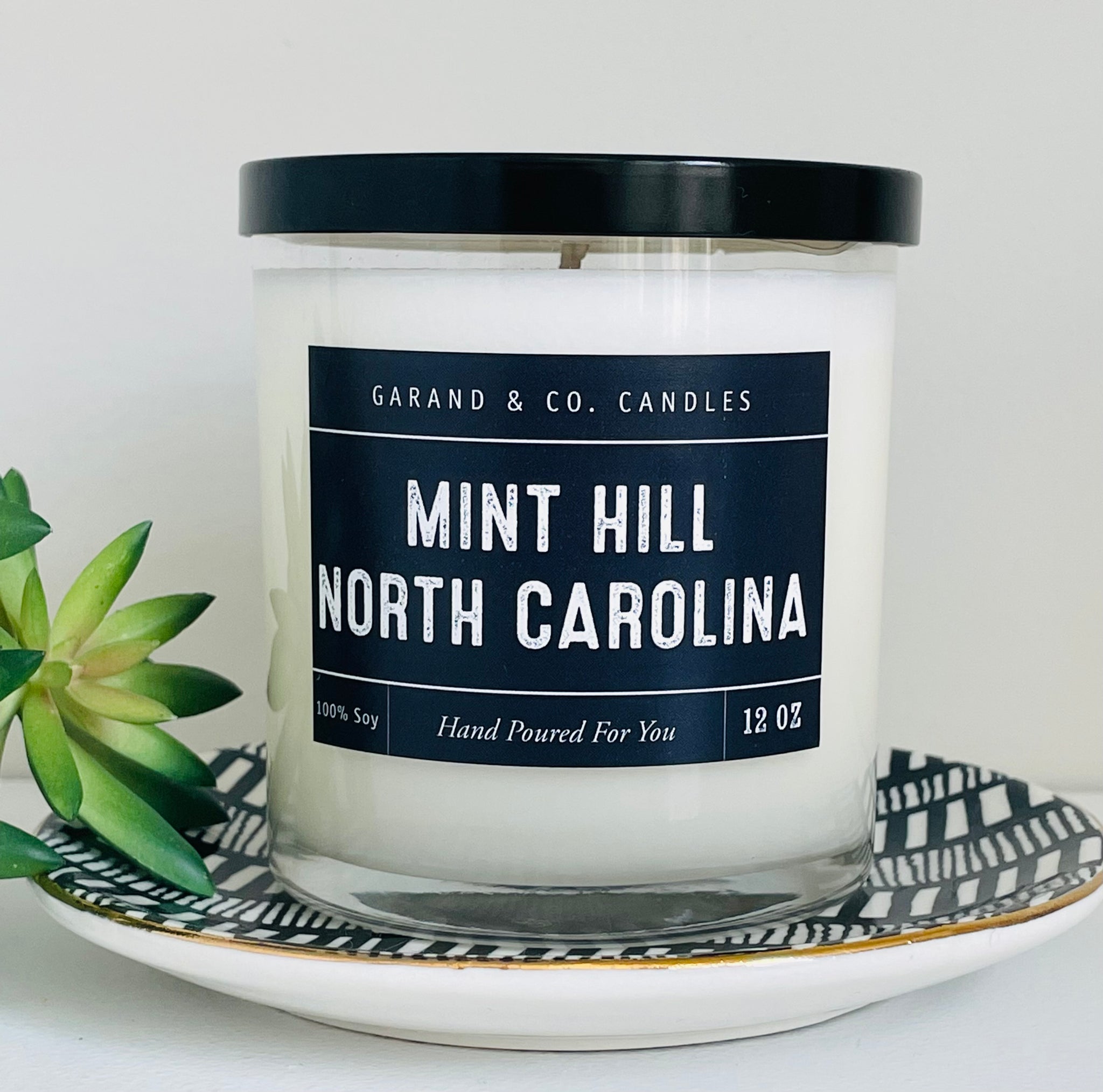 12 oz Clear Glass Jar Candle - Mint Hill, North Carolina