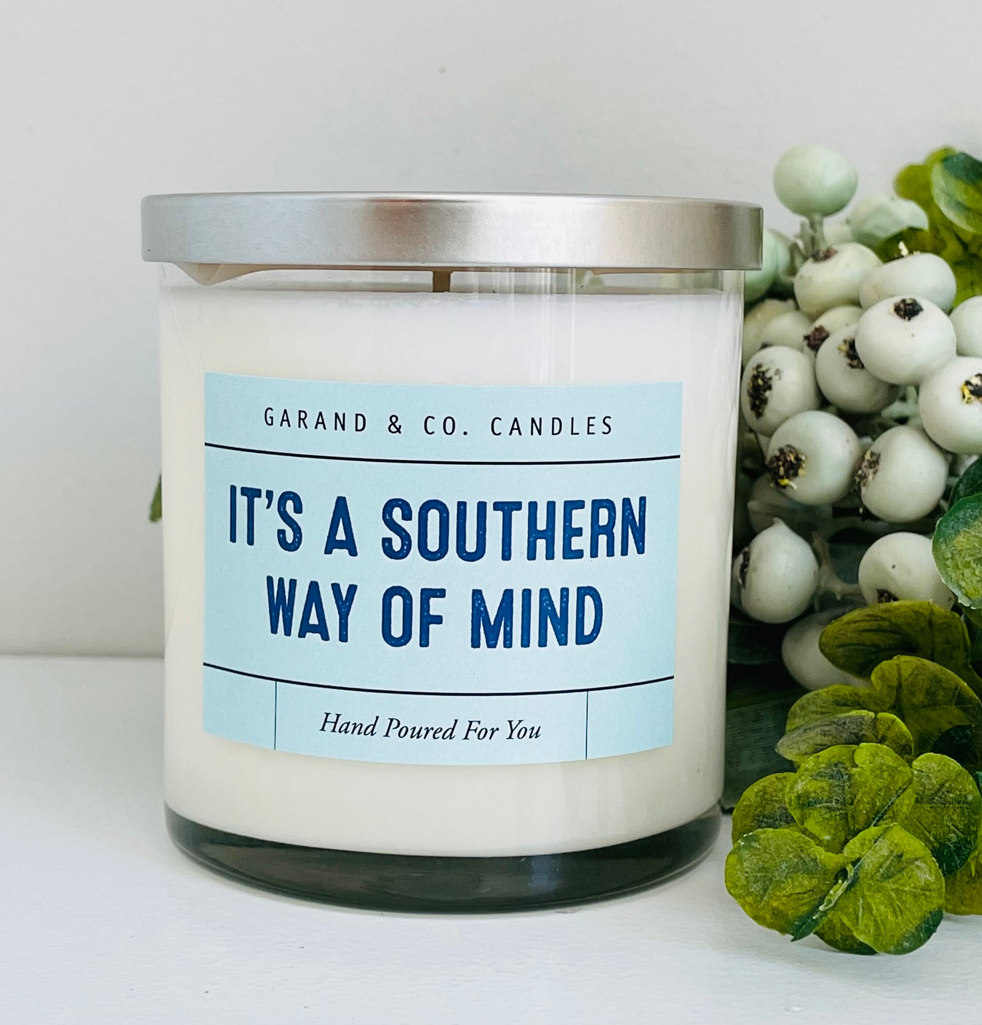 12 oz Clear Glass Jar Candle - It's A Southern Way Of Mind