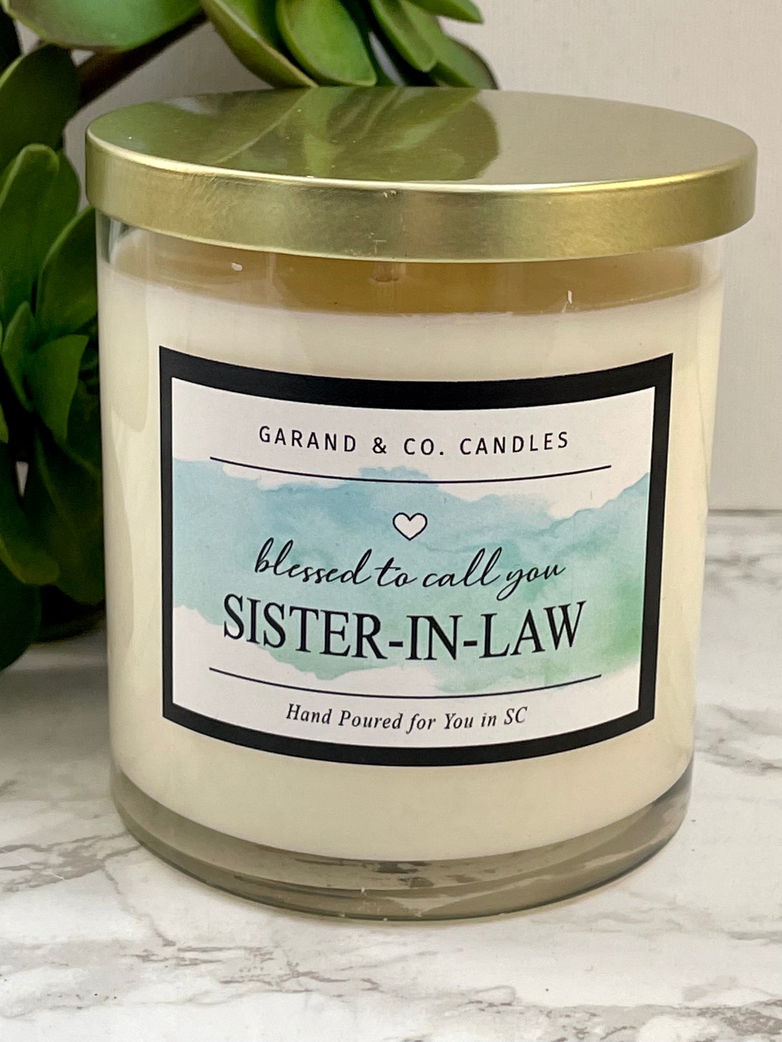 12 oz Clear Glass Jar Candle -  Blessed to Call You Sister-In-Law