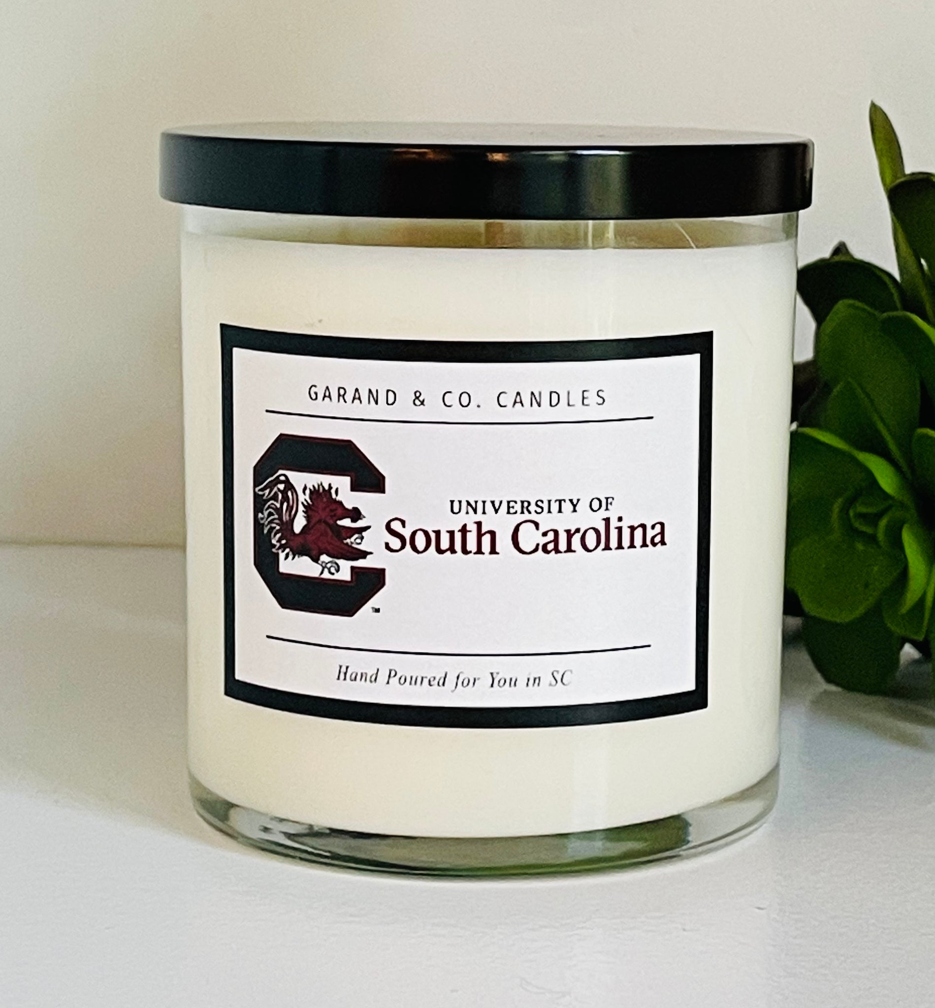 12 oz Clear Glass Jar Candle - University of South Carolina