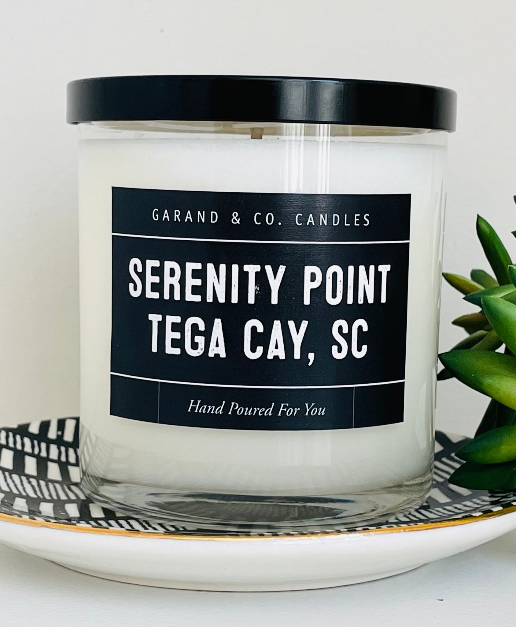 12 oz Clear Glass Jar Candle - Serenity Point Tega Cay, SC