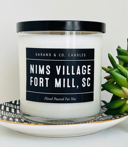 12 oz Clear Glass Jar Candle - Nims Village Fort Mill, SC