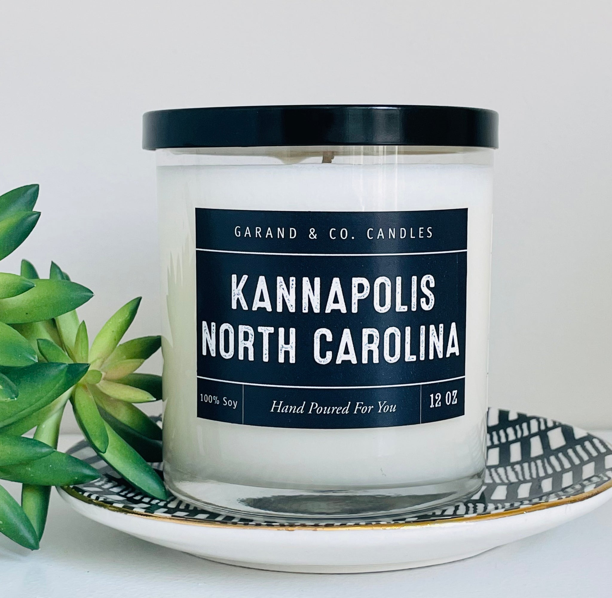 12 oz Clear Glass Jar Candle - Kannapolis, North Carolina