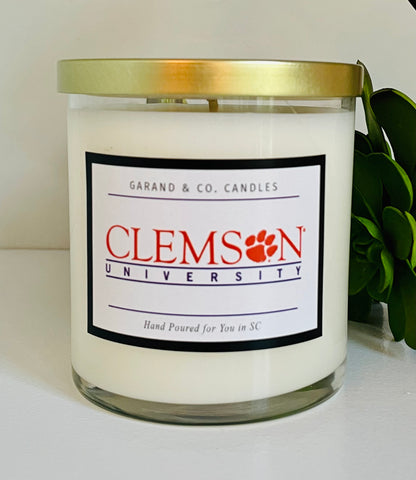 12 oz Clear Glass Jar Candle - Clemson Tigers