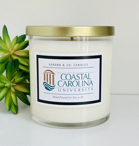 12 oz Clear Glass Jar Candle - Coastal Carolina University