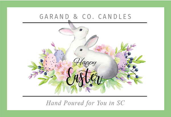 12 oz Clear Glass Jar Candle - Happy Easter Bunnies