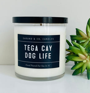 12 oz Clear Glass Jar Candle - Tega Cay Dog Life