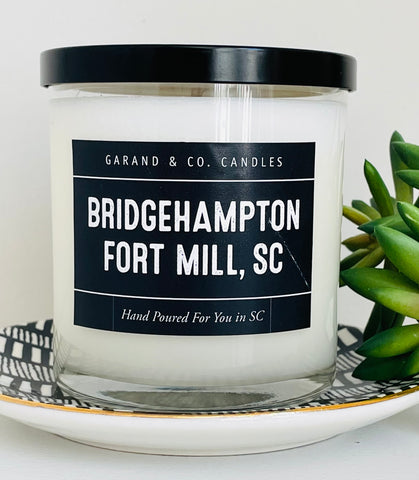 12 oz Clear Glass Jar Candle -  Bridgehampton Fort Mill, SC