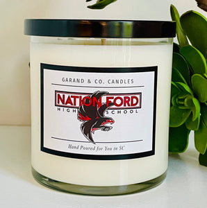 12 oz Clear Glass Jar Candle - Nation Ford Falcons