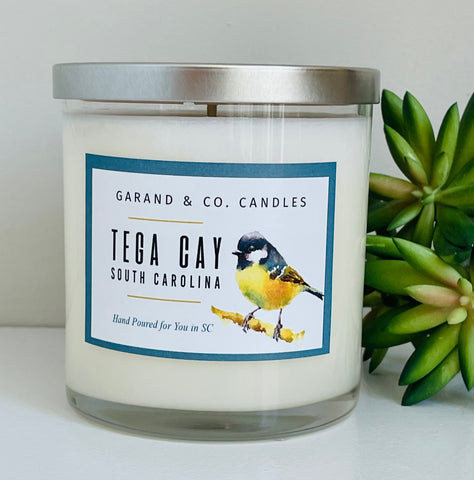 12 oz Clear Glass Jar Candle -  Tega Cay Bird