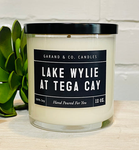 12 oz Clear Glass Jar Candle - Lake Wylie South Carolina