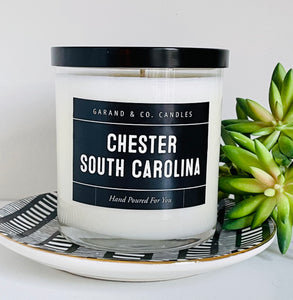 12 oz Clear Glass Jar Candle - Chester, South Carolina