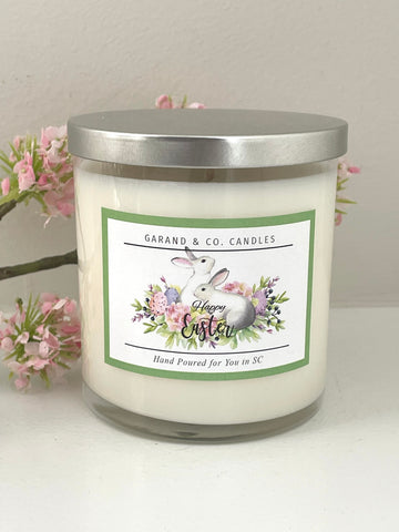 12 oz Clear Glass Jar Candle - Happy Easter Bunnies