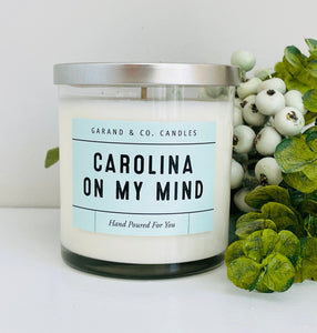 12 oz Clear Glass Jar Candle - Carolina On My Mind Blue