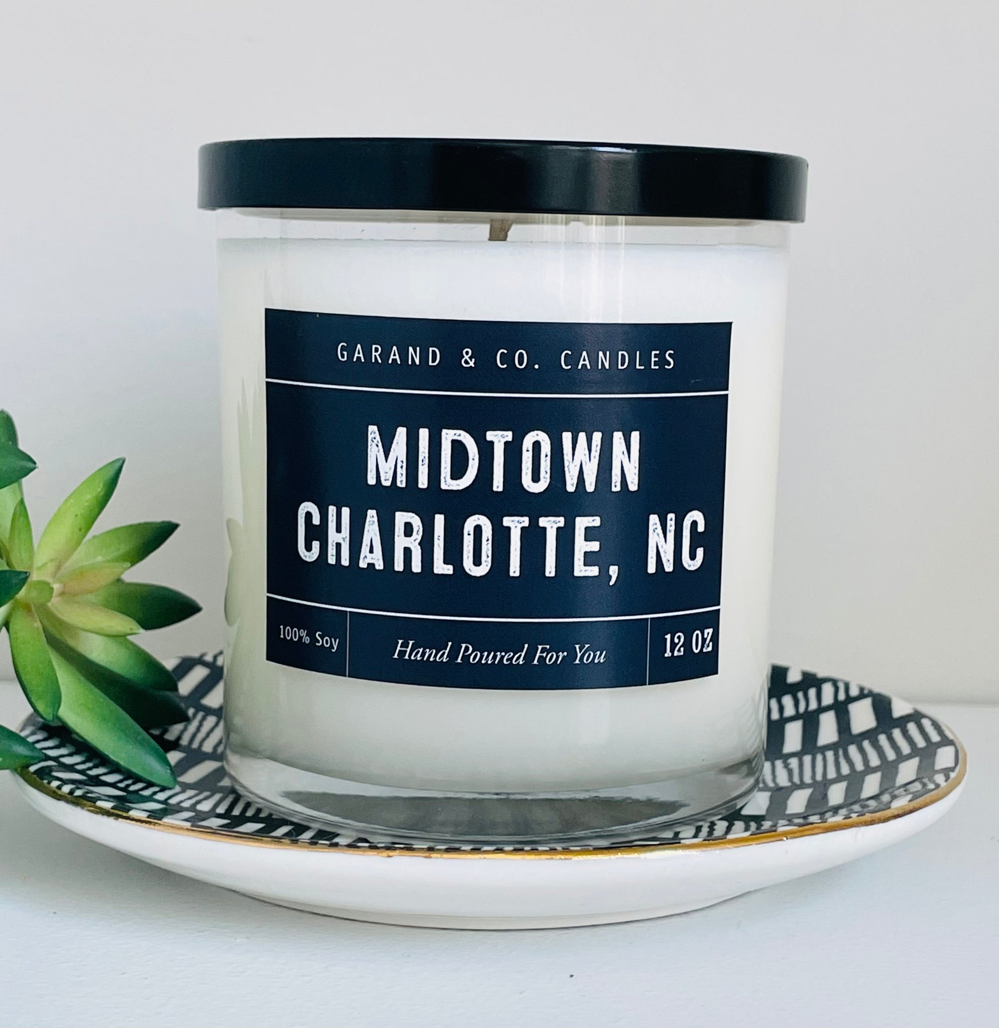 12 oz Clear Glass Jar Candle - Midtown Charlotte, NC