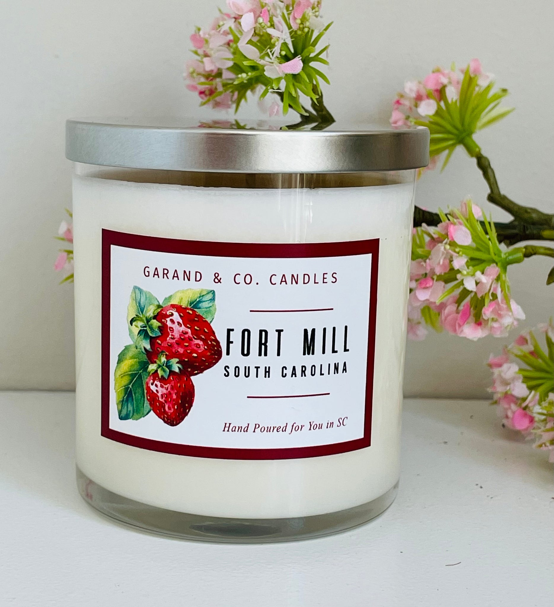 12 oz Clear Glass Jar Candle - Fort Mill, SC Strawberries