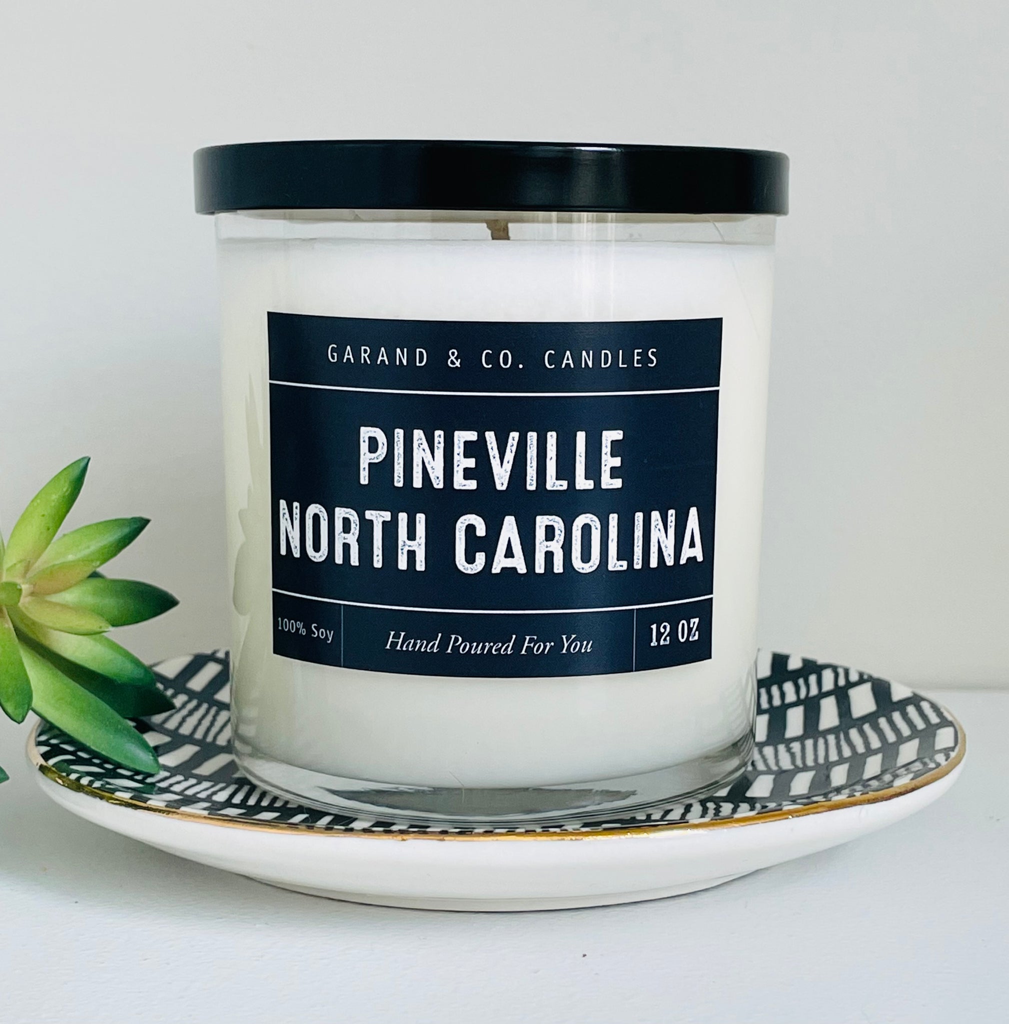 12 oz Clear Glass Jar Candle - Pineville, North Carolina