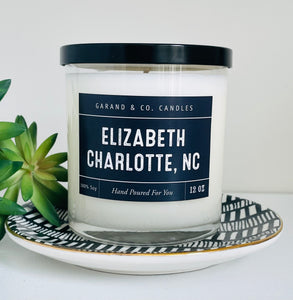 12 oz Clear Glass Jar Candle - Elizabeth Charlotte, NC