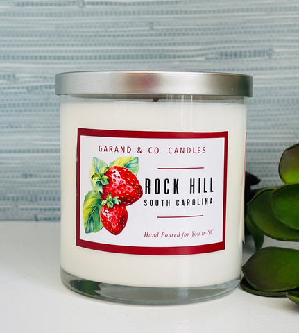 12 oz Clear Glass Jar Candle - Rock Hill, SC Strawberries