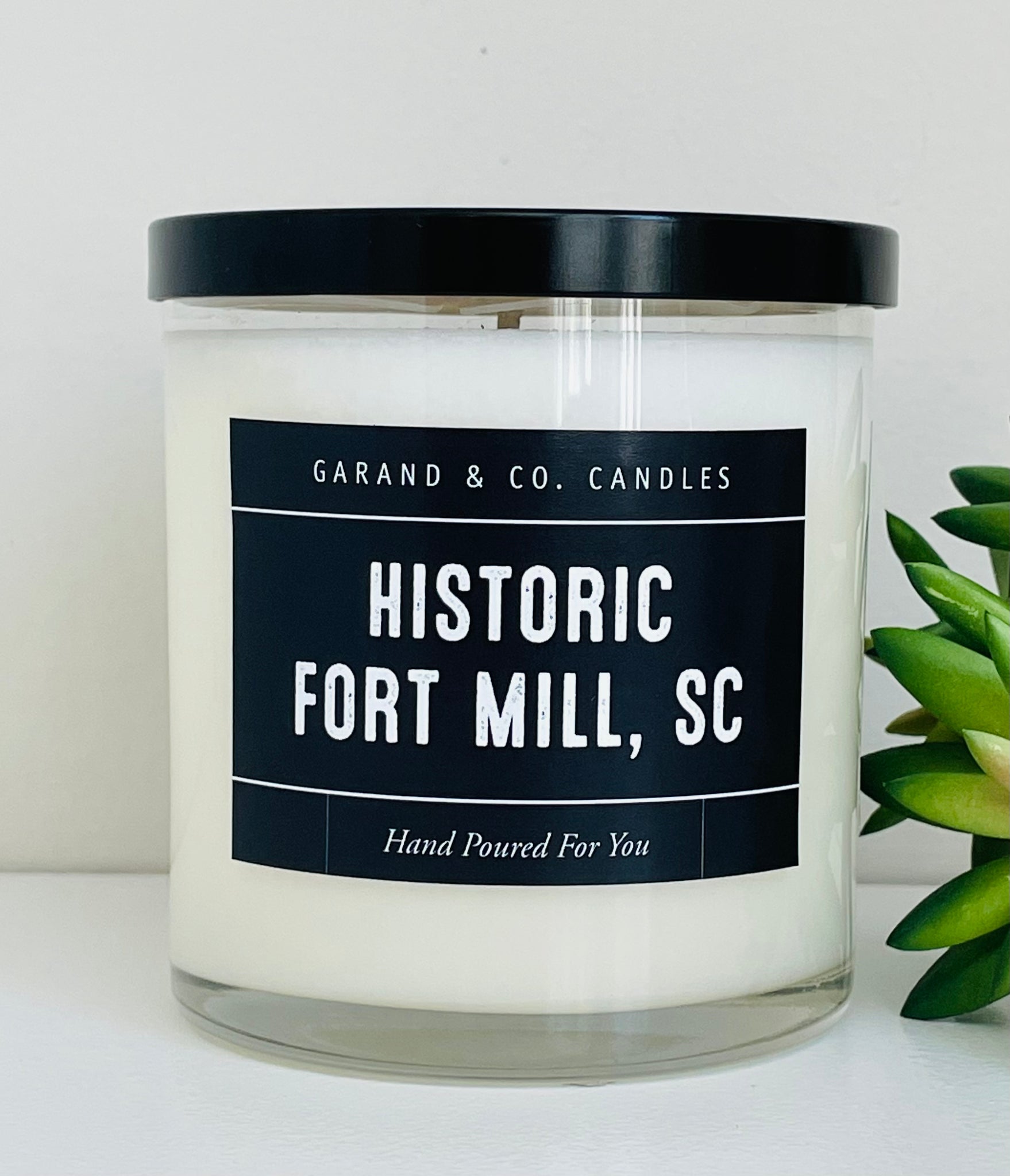 12 oz Clear Glass Jar Candle - Historic Fort Mill, SC