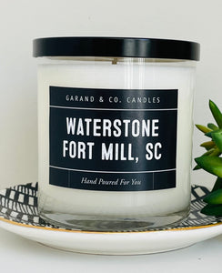 12 oz Clear Glass Jar Candle - Water Stone Fort Mill SC