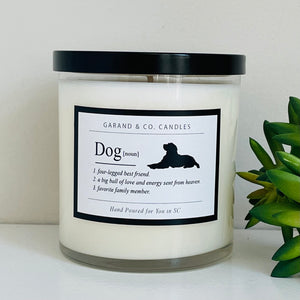 12 oz Clear Glass Jar Candle - Dog Noun