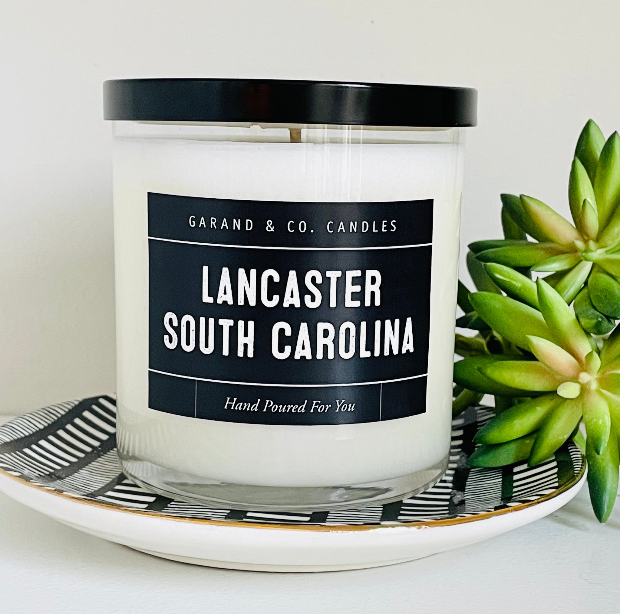 12 oz Clear Glass Jar Candle - Lancaster, South Carolina