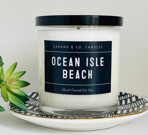 12 oz Clear Glass Jar Candle - Ocean Isle Beach