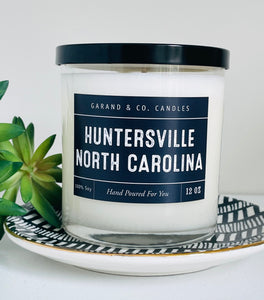 12 oz Clear Glass Jar Candle - Huntersville, North Carolina
