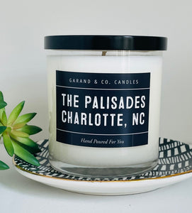 12 oz Clear Glass Jar Candle - The Palisades Charlotte, NC