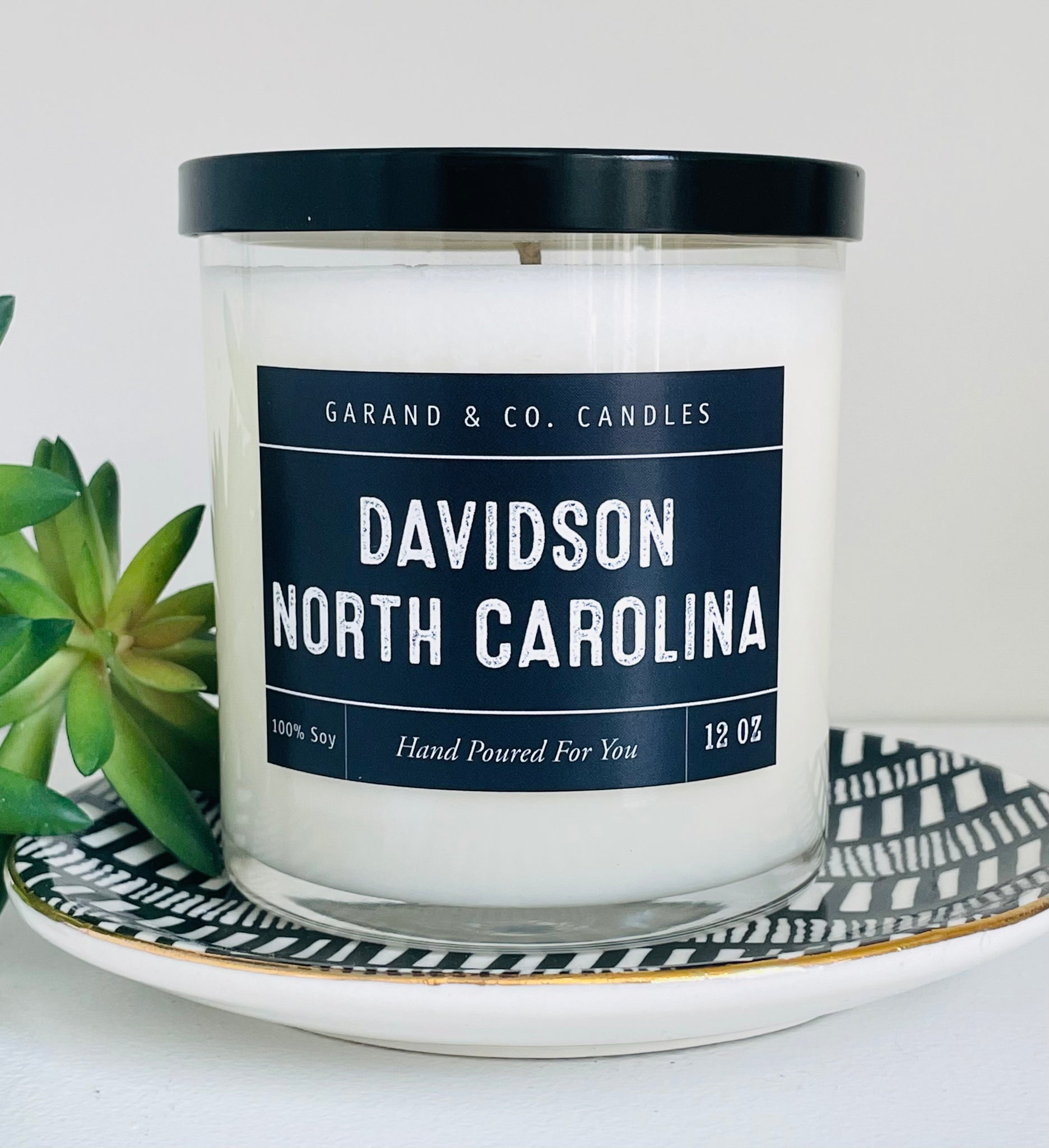 12 oz Clear Glass Jar Candle - Davidson, North Carolina
