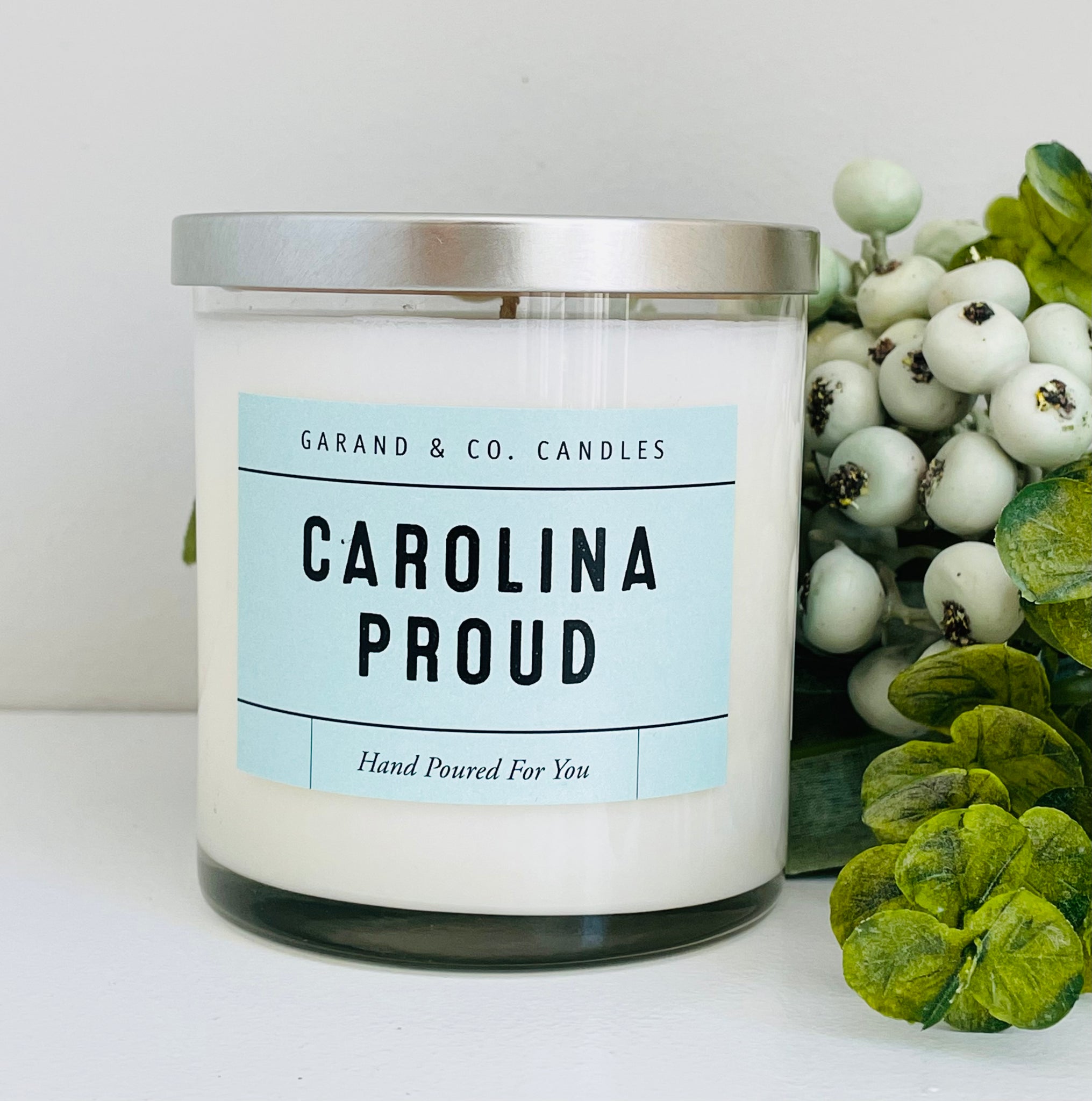 12 oz Clear Glass Jar Candle - Carolina Proud