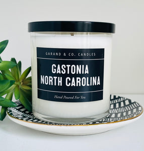 12 oz Clear Glass Jar Candle - Gastonia, North Carolina