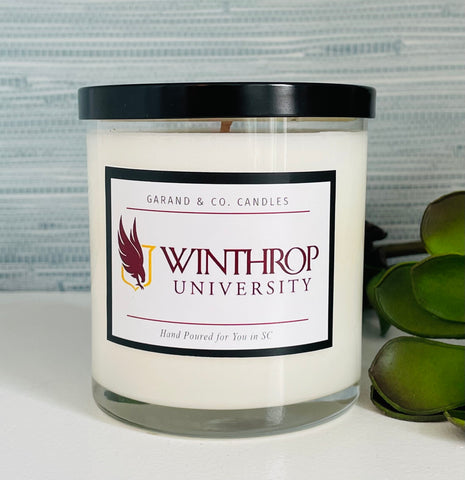 12 oz Clear Glass Jar Candle - Winthrop University Rock Hill, SC