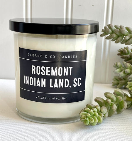 12 oz Clear Glass Jar Candle - Rosemont Indian Land, SC