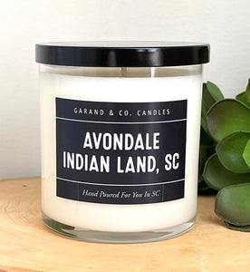 12 oz Clear Glass Jar Candle - Avondale Indian Land, SC