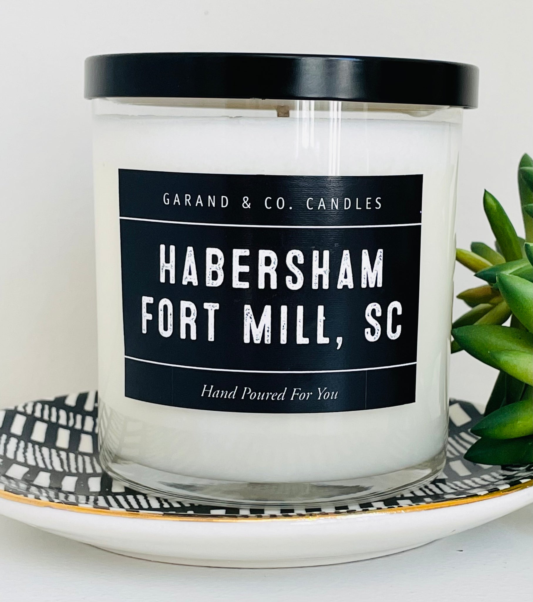 12 oz Clear Glass Jar Candle - Habersham Fort Mill SC