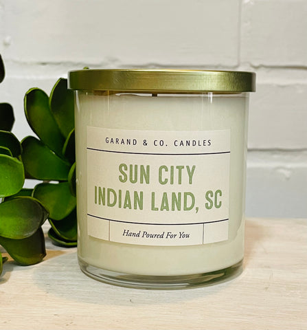 12 oz Clear Glass Jar Candle - Sun City Indian Land SC