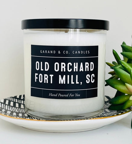 12 oz Clear Glass Jar Candle - Old Orchard Fort Mill, SC